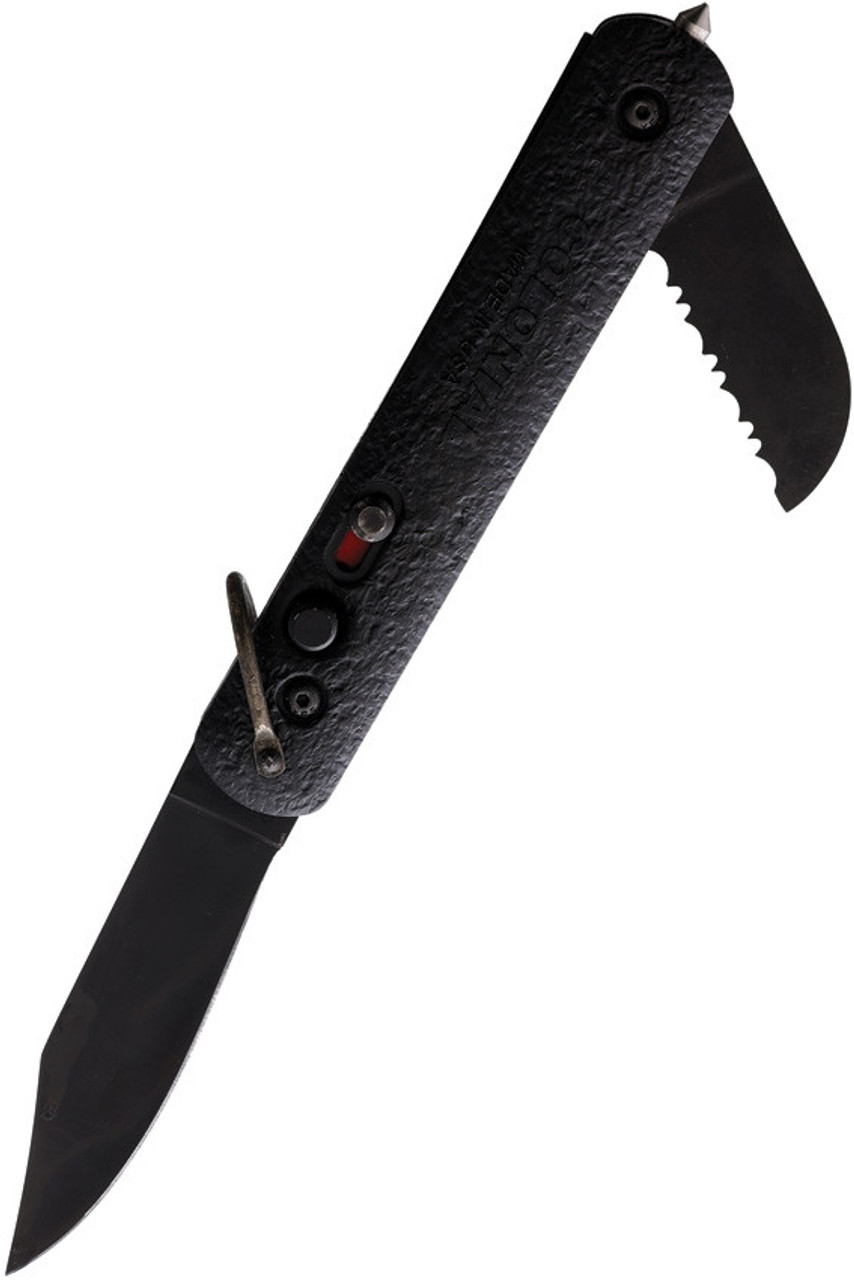 Colonial Knife CompanyColonial Knife Company Auto Law Enforcement (COL555) 3" Clip Point 440A Black Plain Blade,Black ISOPLAST Handle Auto Law Enforcement (COL555) 3" Clip Point 440A Black Plain Blade,Black ABS Handle