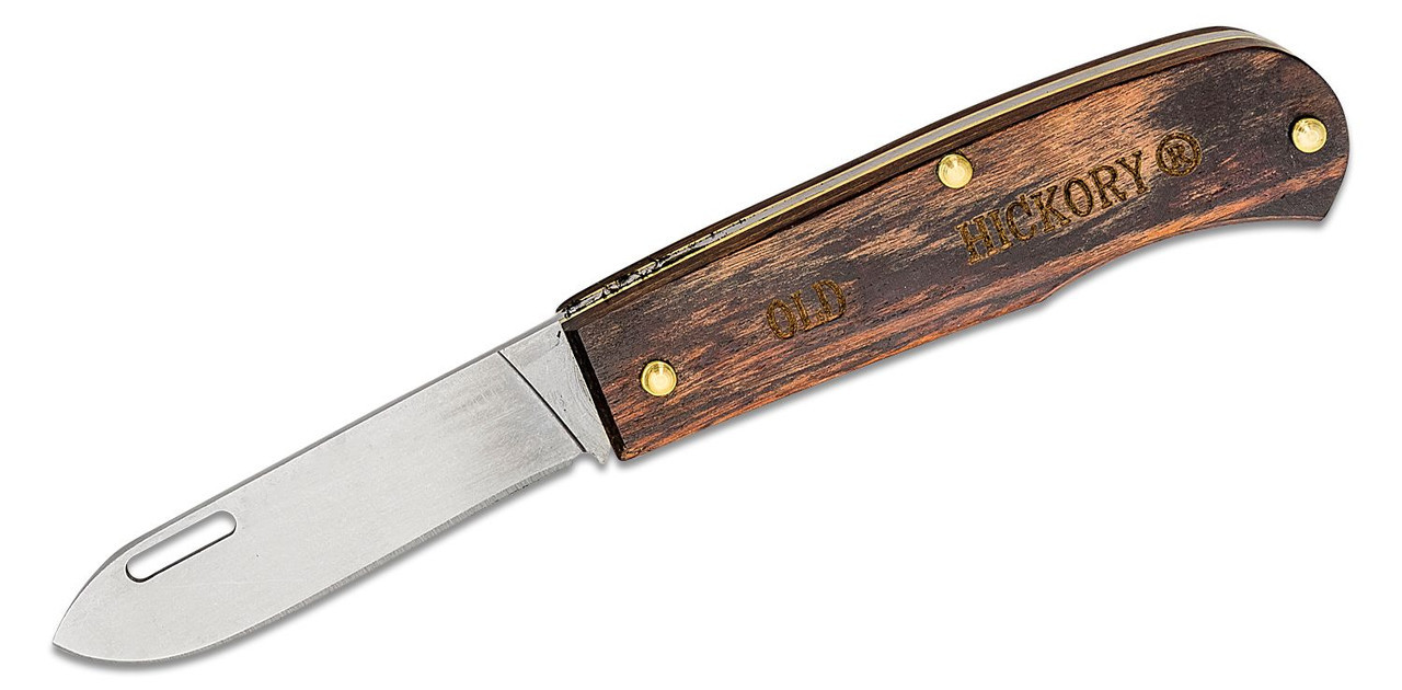 Ontario Knives Old Hickoy Outdoor Slipjoint (OH7022) 3" High Carbon Steel Drop Point Plain Blade, Walnut Handle