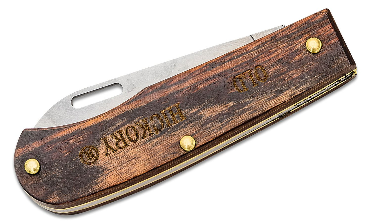 Ontario Knives Old Hickoy Outdoor Slipjoint (OH7022) 3" High Carbon Steel Drop Point Plain Blade, Walnut Handle