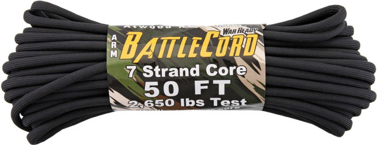 Atwood Rope MFG BattleCord 7-Strand Core 50ft- Black (RG1123)