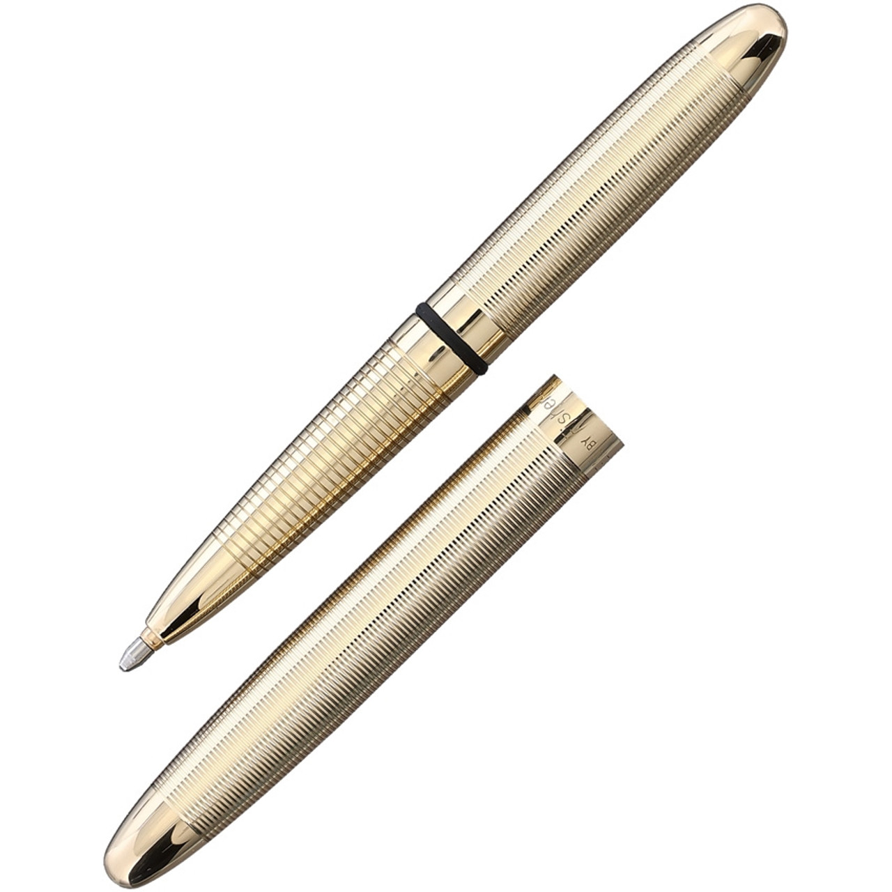 Fisher Space Pens Bullet (FP843088) 3.75" Lacquered Brass Barrel, Lacquered Brass Cap, PR4 Black Ink, Medium Point