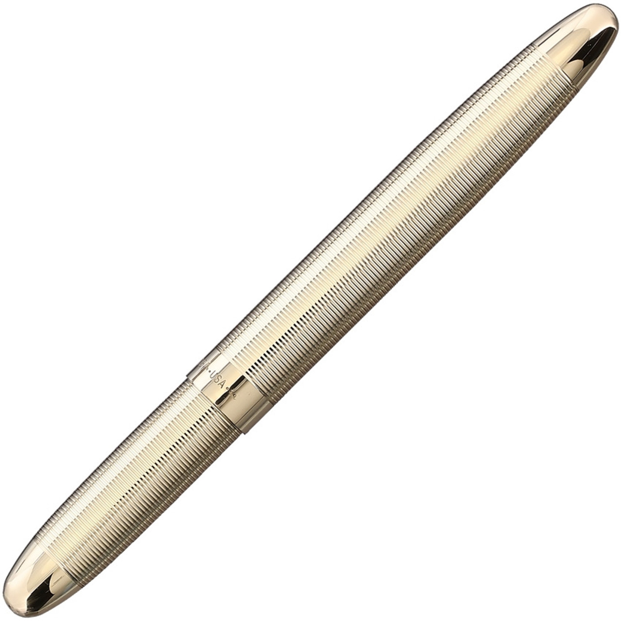 Fisher Space Pens Bullet (FP843088) 3.75" Lacquered Brass Barrel, Lacquered Brass Cap, PR4 Black Ink, Medium Point