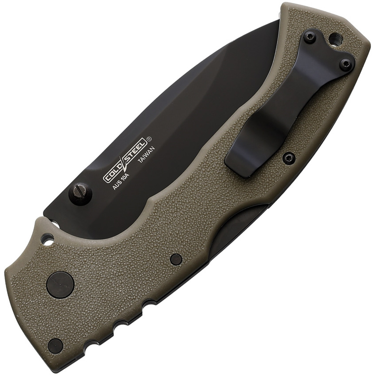 Cold Steel 4-Max Scout (CS62RQDEBK) 4" Stone wash Drop Point Black Blade,Griv-Ex Dark Earth Handle