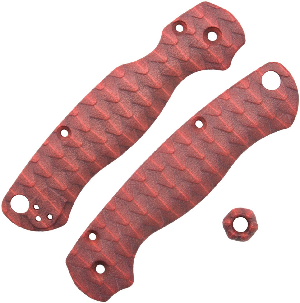 Chroma Scales Red (CHR10011318) Textured Nylon PA12 Construction - Made for Spyderco Para Military 2 - Matching Bead Included