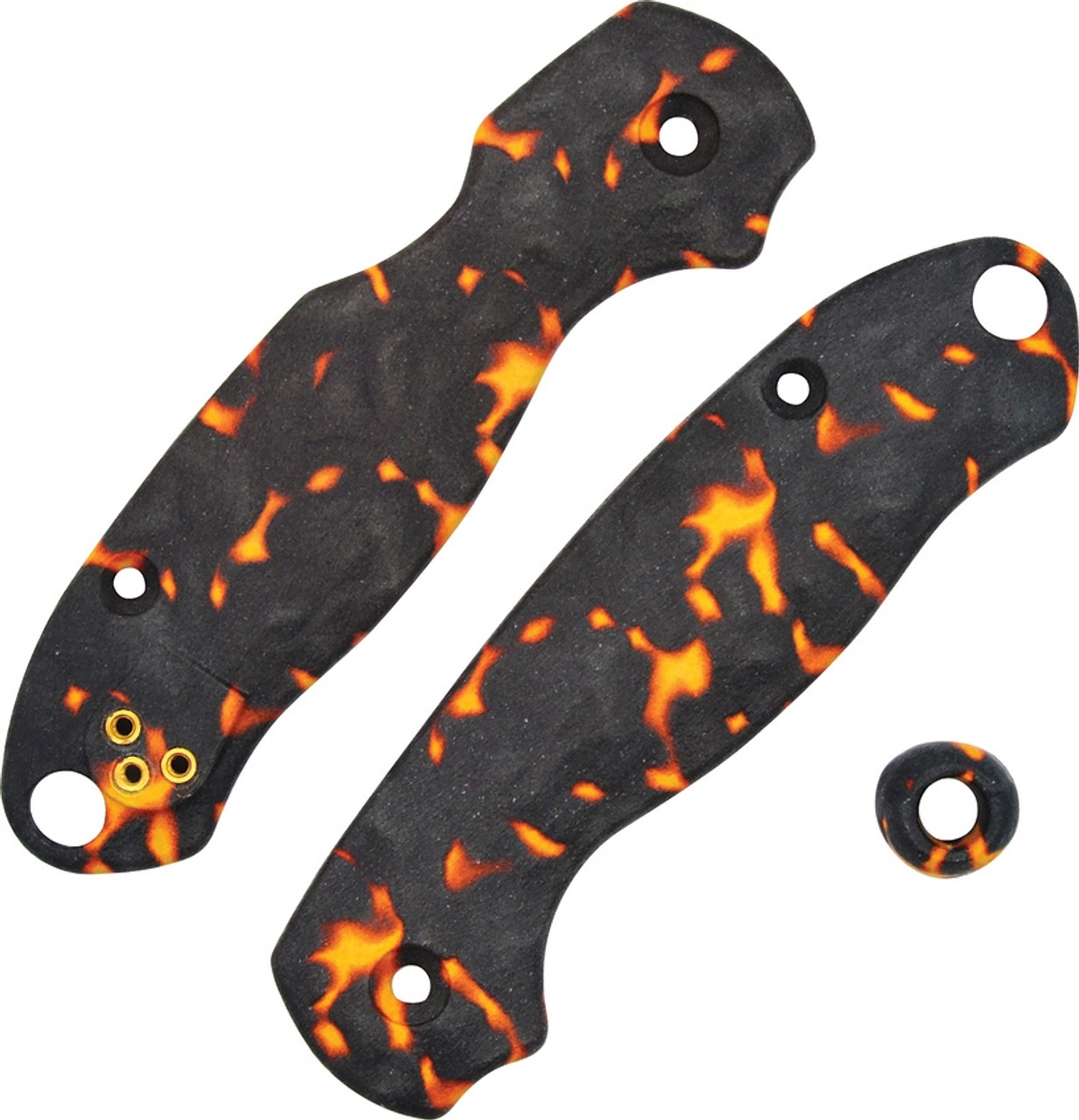 Chroma Scales Lava (CHR10031201) Textured Nylon PA12 Construction - Made for Spyderco Para Military 3 - Matching Bead Included