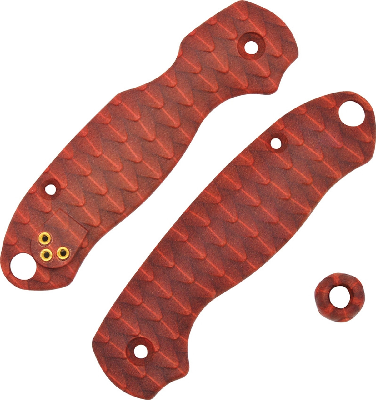 Chroma Scales Red (CHR10031318) Textured Nylon PA12 Construction - Made for Spyderco Para Military 3 - Matching Bead Included
