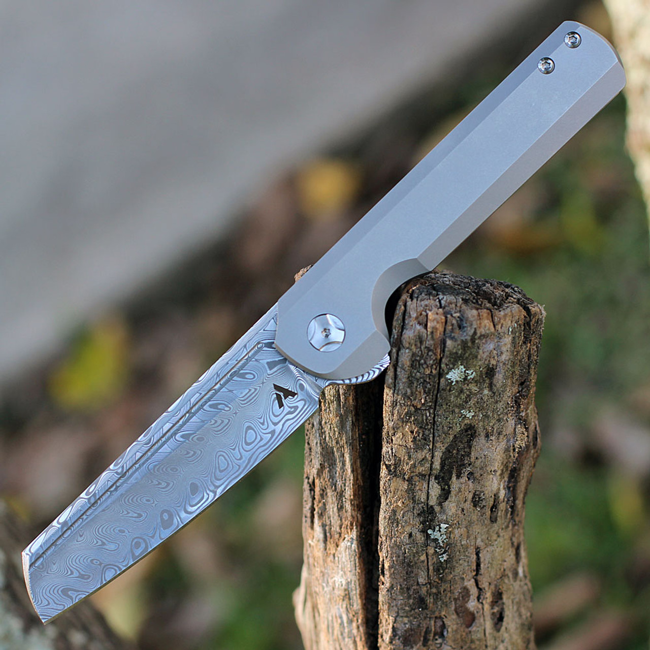 Arcform Slimfoot Folding - 3.5" Damasteel Sheepsfoot Blade, Titanium Handle