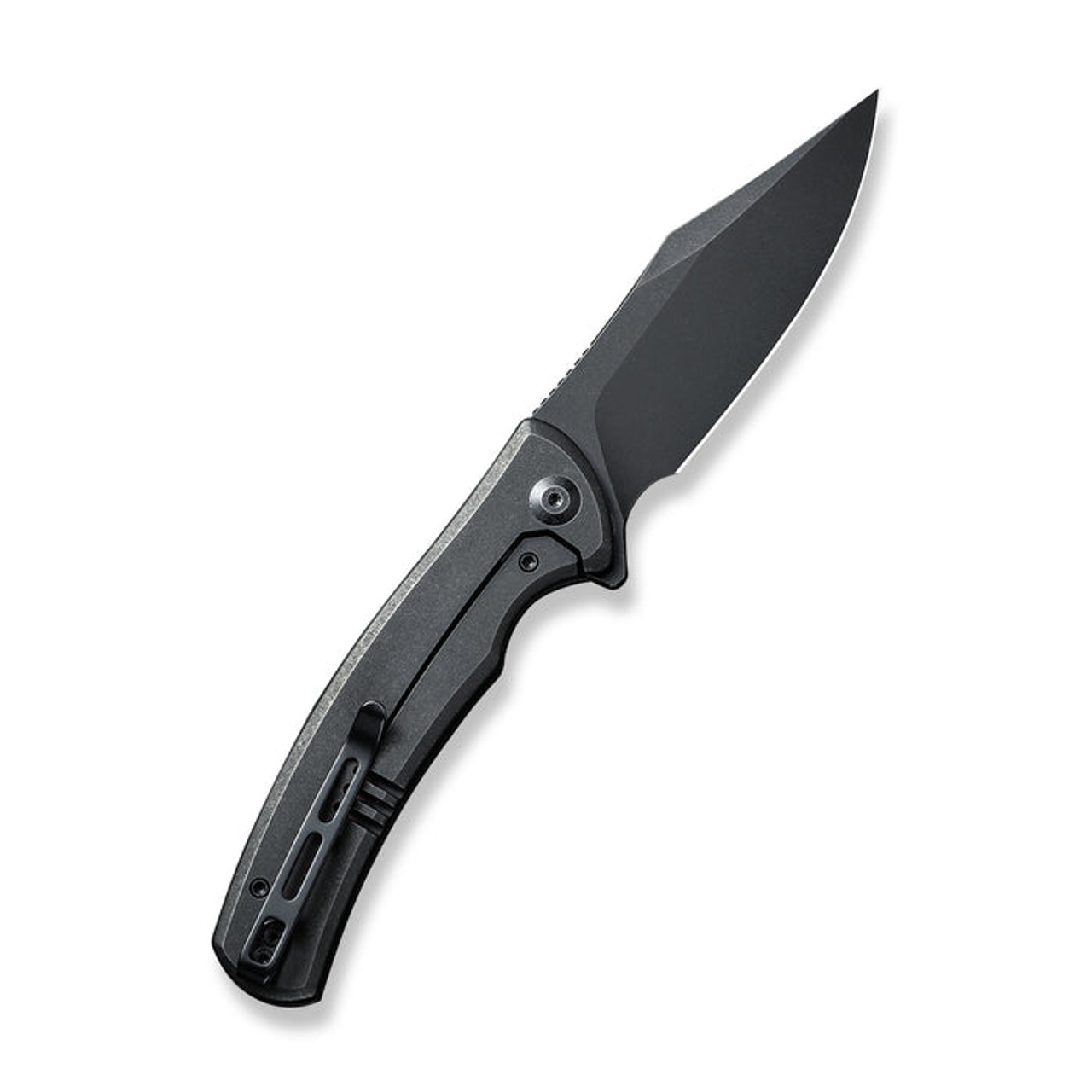 Civivi Sinisys Folding Knife (CIVC200391) 3.7 in Blackwash 14C28N Clip Point Blade, Black G-10 Handle