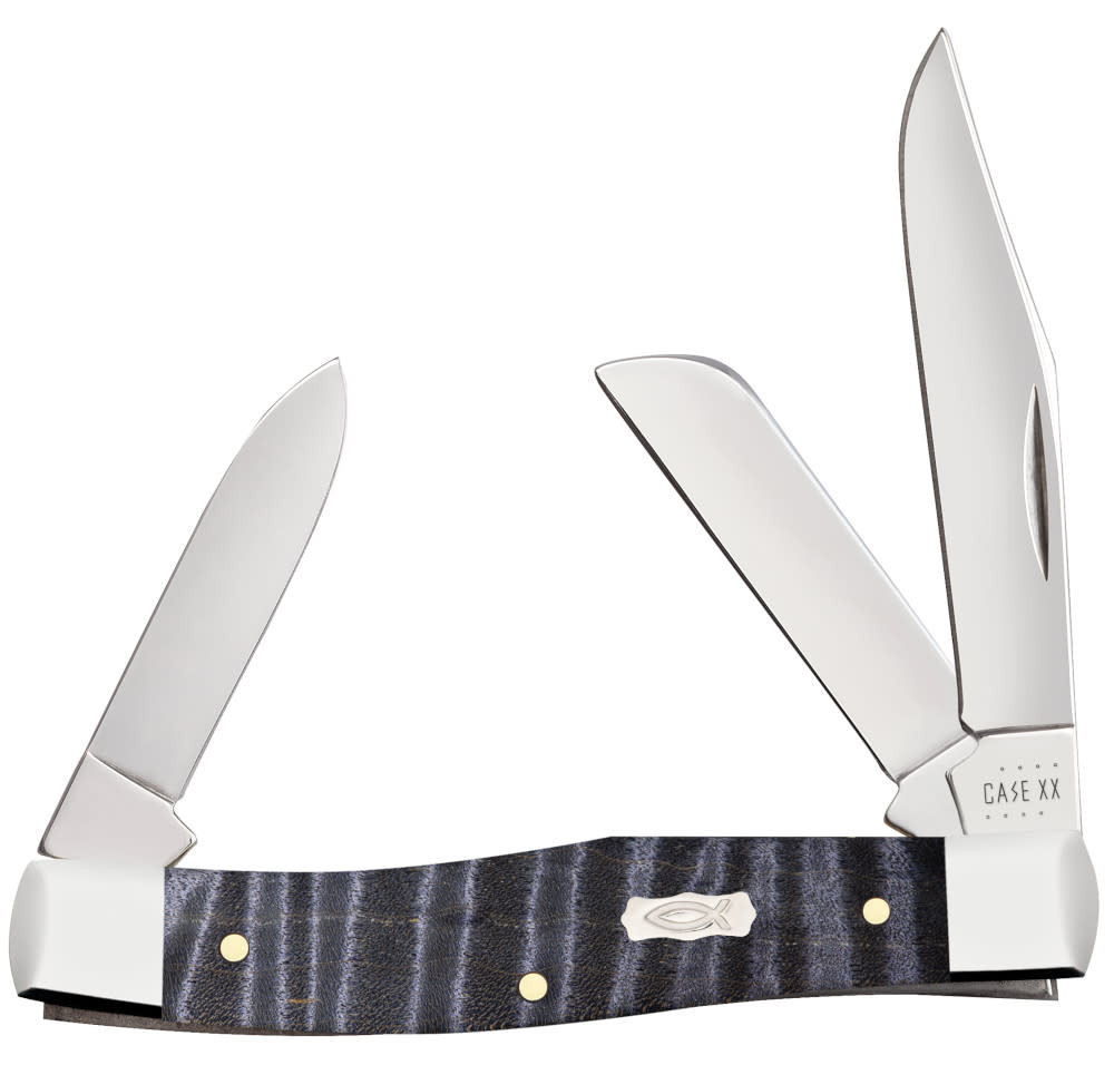 Case Medium Stockman | Smooth Purple Curly Maple | Knifeworks