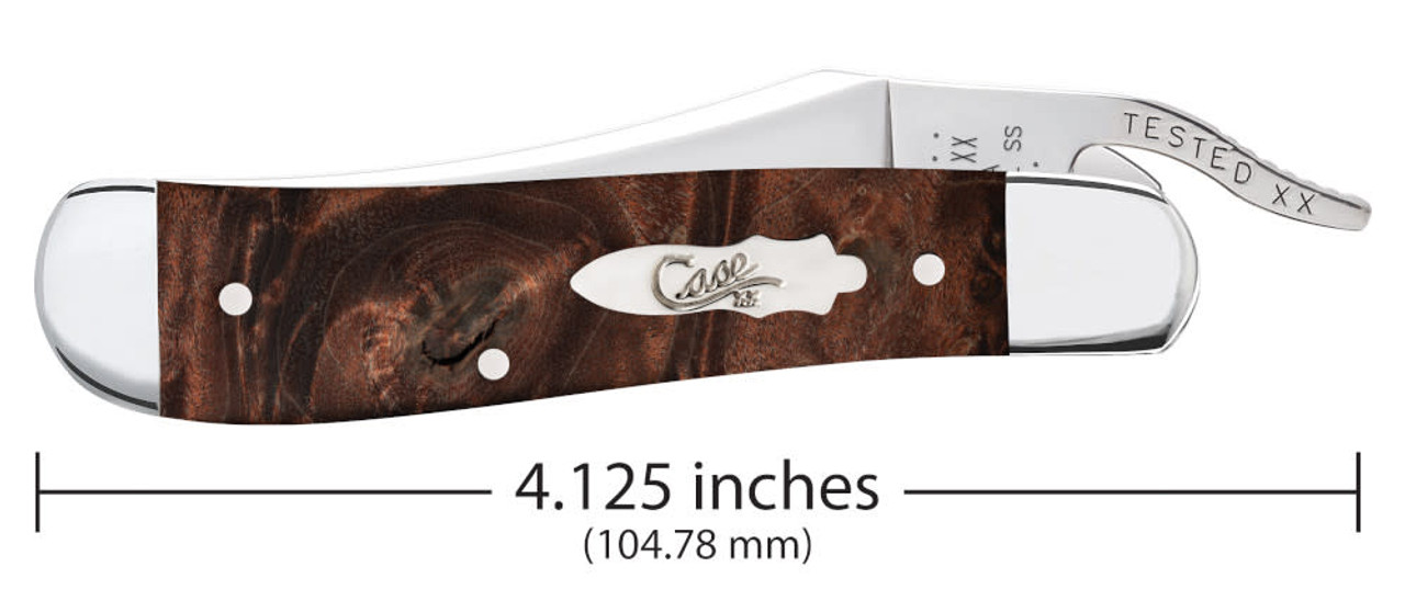 Case xx Russlock Gray Birdseye Maple Wood Stainless 11015 Pocket Knife -  CA11015