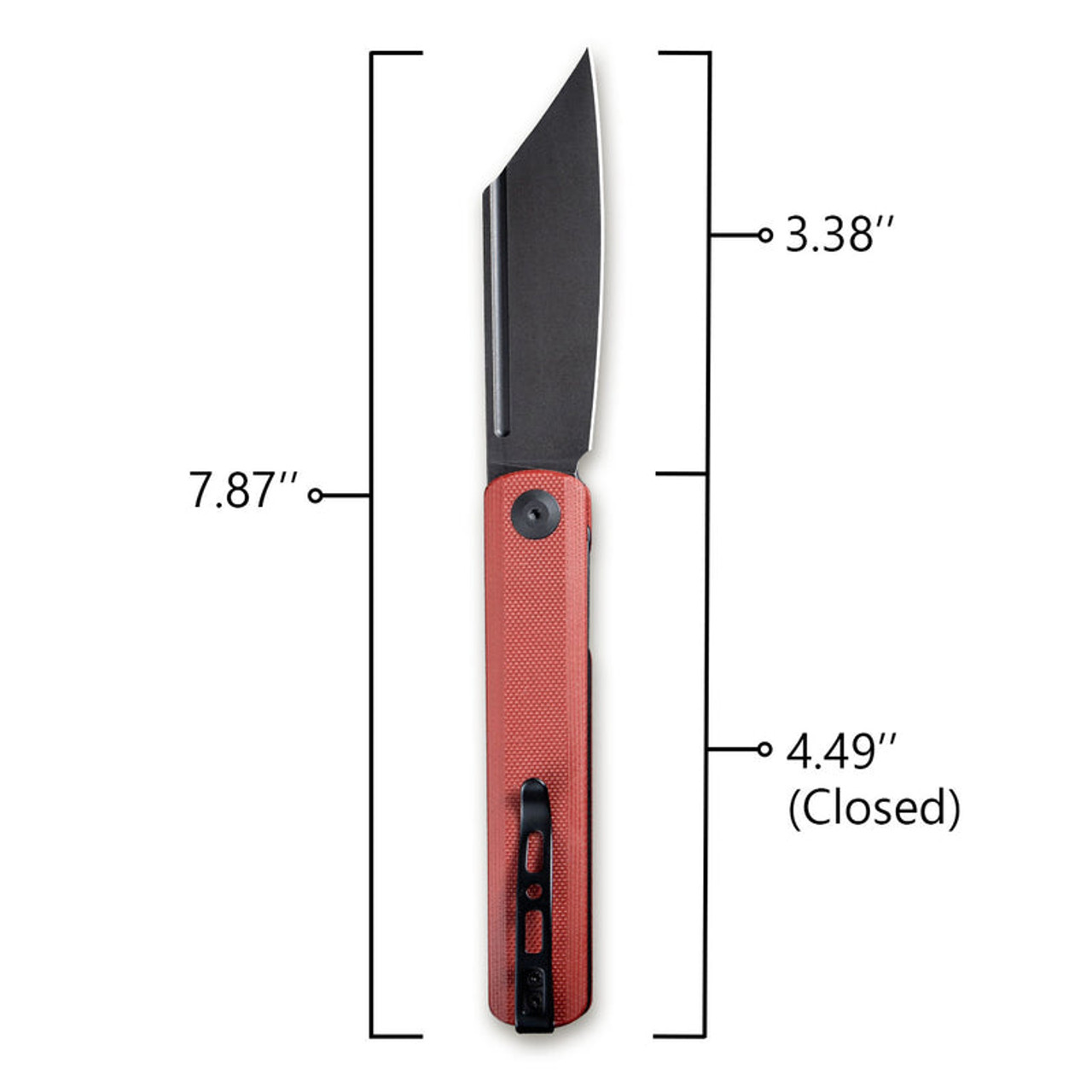 Sencut Bronte Flipper Knife (SA08D) 3.38" Black Stonewashed 9Cr18MoV Reverse Tanto Plain Blade, Burgundy G-10 Handle