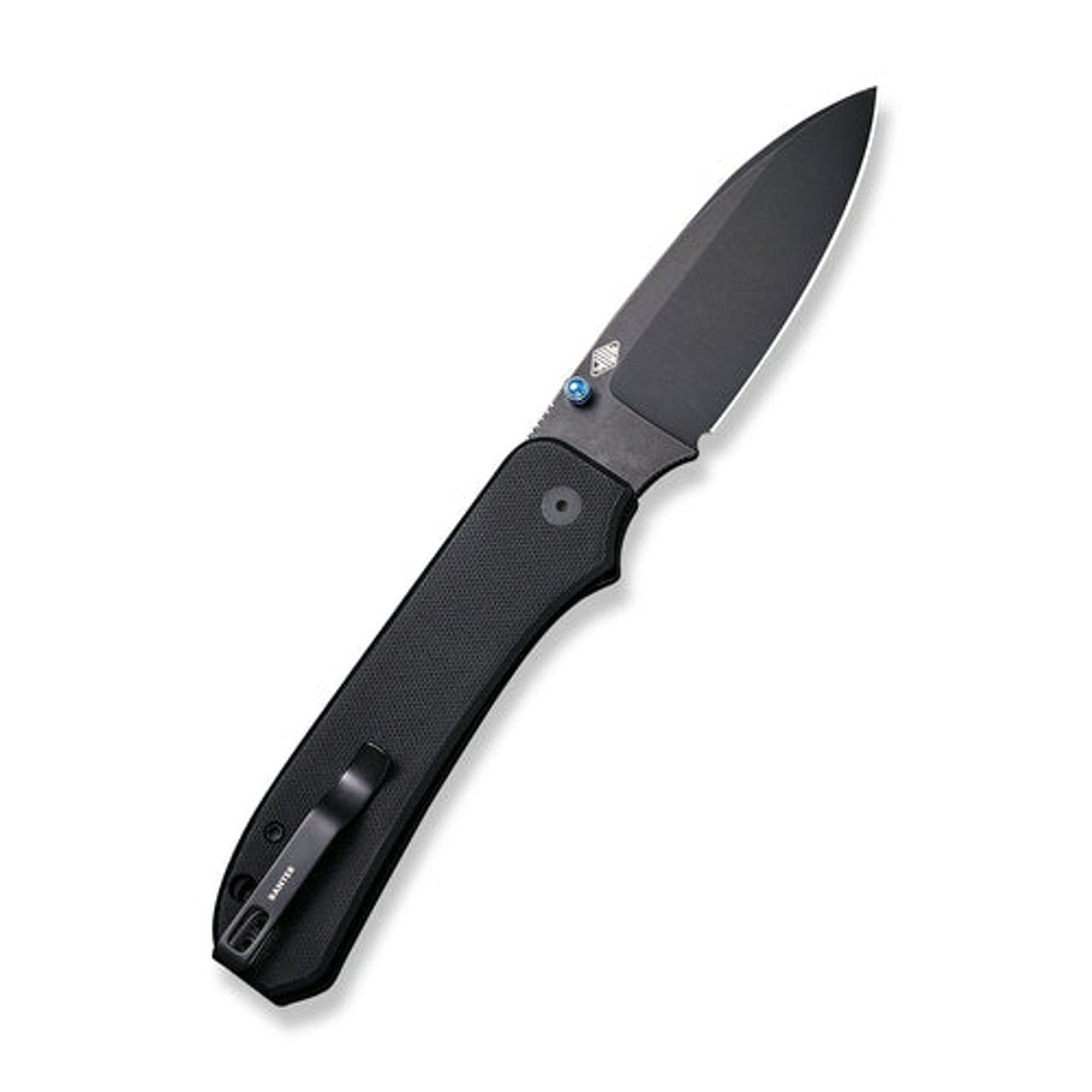 WE Knife Big Banter (21045-1) 3.69" in CPM 20CV Black Stonewashed Drop Point Plain Blade, Black G10 Handle