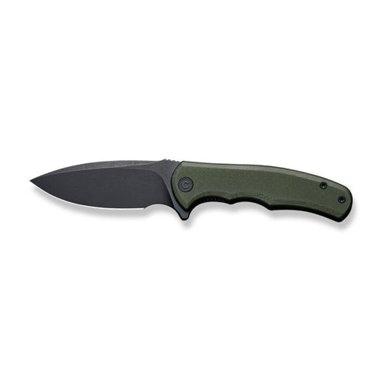 Civivi Mini Praxis Flipper Knife (C18026C-1) 2.98" Black Stonewashed D2 Drop Point Blade, OD Green G10 Handle