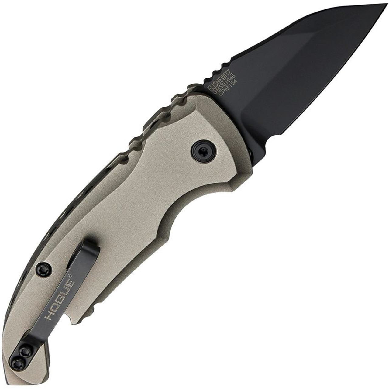 Hogue A01 Microswitch Automatic (HO24147) 1.95" Wharncliffe 154CM Black Cerakote Finish Blade, Matte FDE Aluminum Frame