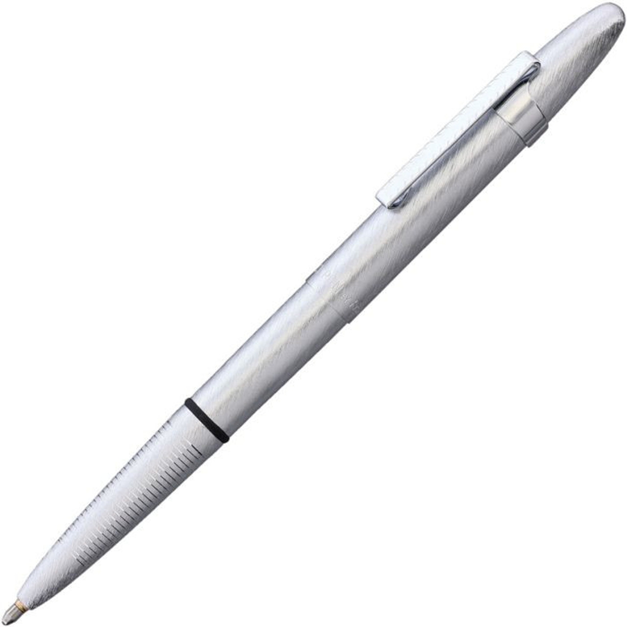 Fisher Space Pens Bullet (FP843354) 3.75" Brushed Chrome Barrell, Brushed Chrome Cap, PR4 Black Ink, Medium Point