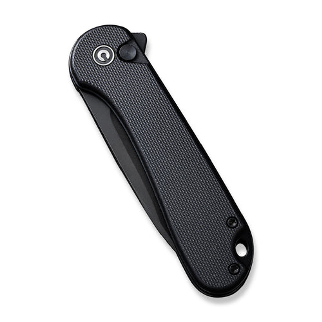 Civivi Button Lock Elementum II Knife (C18062P-1) 2.96" Black Stonewashed Nitro-V Drop Point Plain Blade, Black G-10 Handle