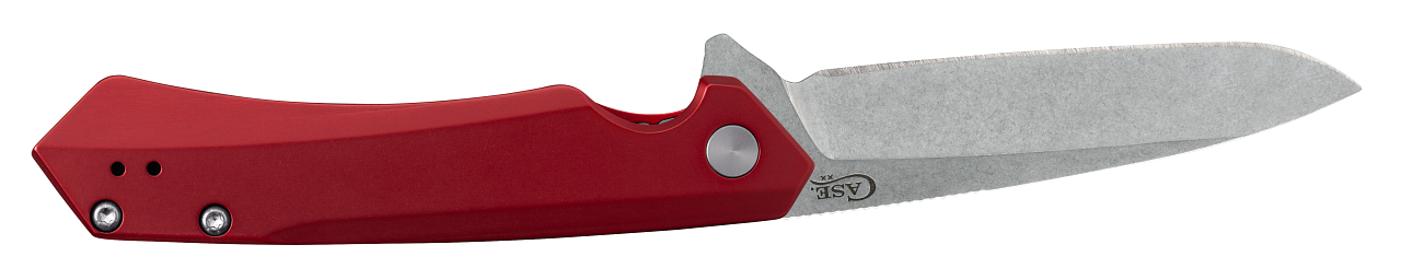 Case Kinzua Frame Lock Knife (64661) - 3.4" S35VN Satin Spear Plain Blade, Lightweight Red Anodized Aluminum Handle