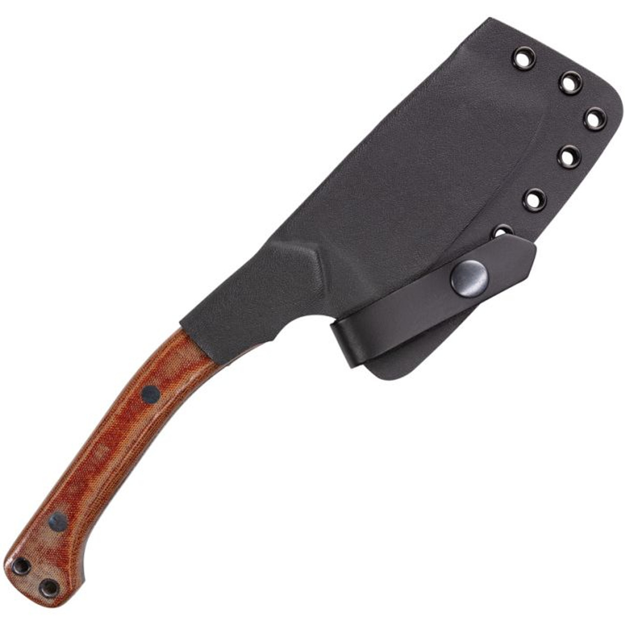 CRKT Razel Nax (CR2014) 4.29" 1075 Carbon Steel Reverse Tanto Plain Blade, Brown Micarta Handle, Black Kydex Belt Sheath
