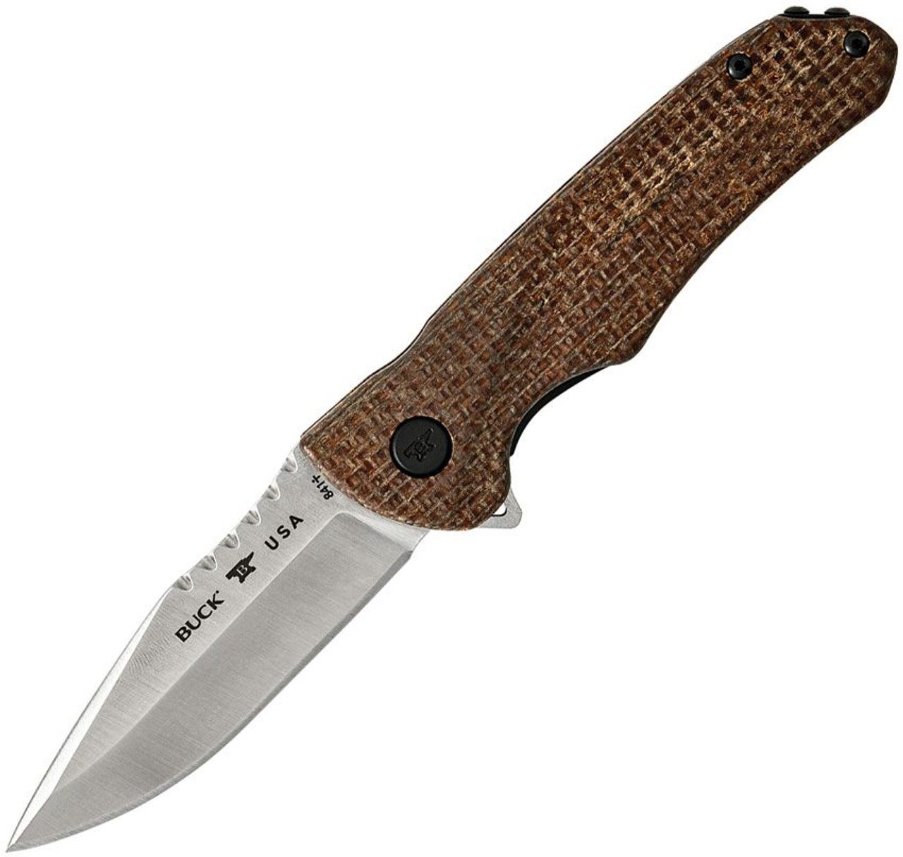 Buck Knives Sprint Pro (BU841BRS1) 3.13" S30V Satin Drop Point Plain Blade, Burlap Micarta Handle