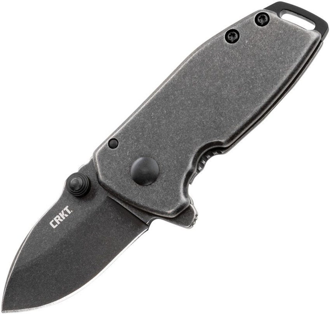 CRKT Squid Compact A/O (CR2485K) 1.75" 8Cr13MoV Blackwashed Spear Point Plain Blade, Blackwashed Stainless Steel Handle