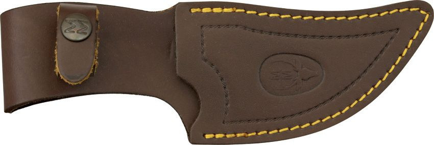 Muela Sabueso CISABUESO fixed blade skinner knife crown stag handle 4.25 inch 440C stainless satin trailing point blade with leather sheath