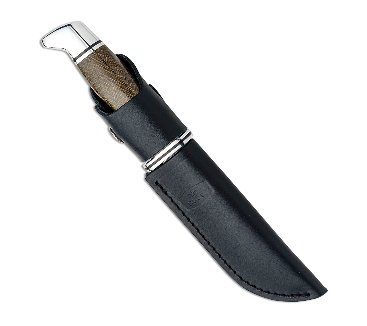 Buck Knives 117 Brahma Fixed Blade Knife (0117GRS-B)- 4.50" Satin S35VN Clip Point Blade, OD Green Micarta Handle