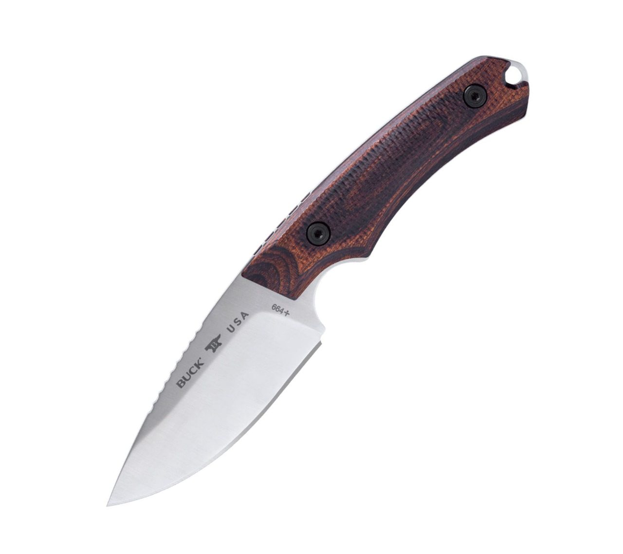 Buck Knives 664 Alpha Hunter Fixed Blade Knife (0664WAS-B)- 3.625" Satin S35VN Drop Point Blade, Walnut Dymalux Handle