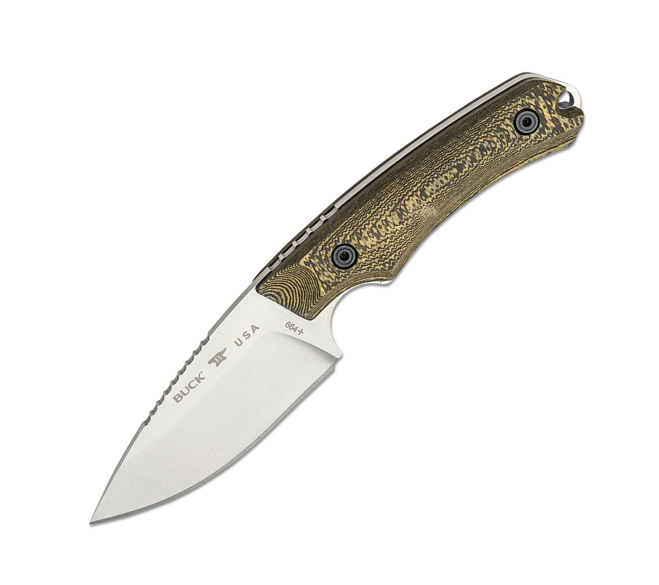Buck Knives 664 Alpha Hunter Fixed Blade Knife (0664BRS-B)- 3.625" Satin S35VN Drop Point Blade, Richlite Dymalux Handle