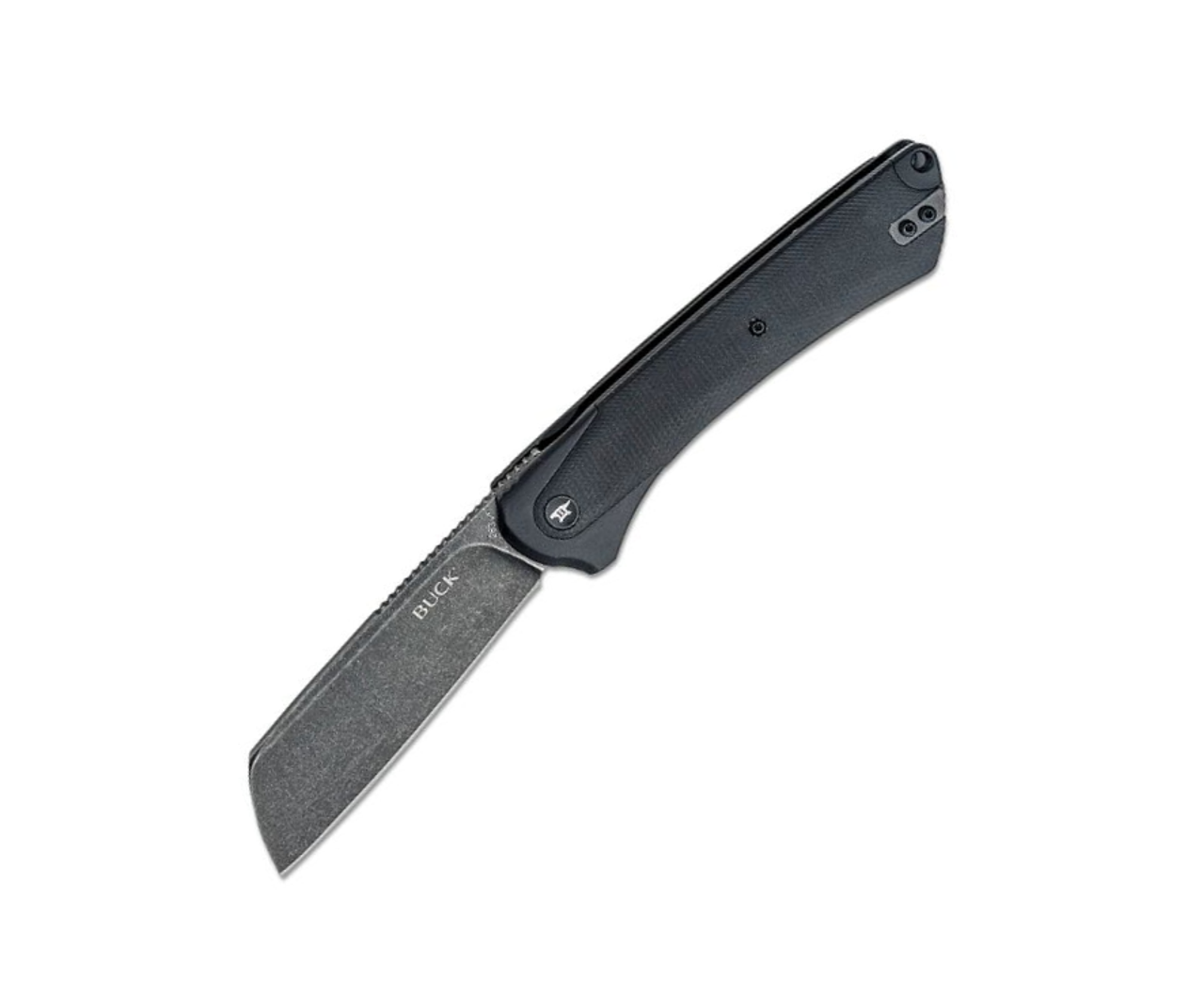 Buck Knives 263 Hiline XL Folding Knife (026.BKS1-B)- 3.75" Blackwashed D2 Cleaver Blade, Black Aluminum with Black G-10 Overlay Handle