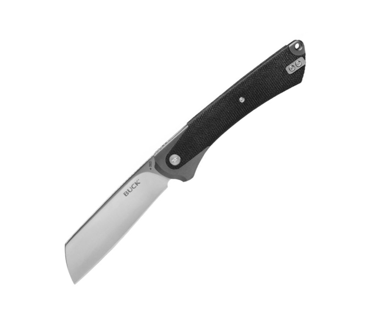 Buck Knives 263 Hiline XL Folding Knife (0263GYS1-B)- 3.75" Stonewashed D2 Cleaver Blade, Gray Aluminum with Black G-10 Overlay Handle
