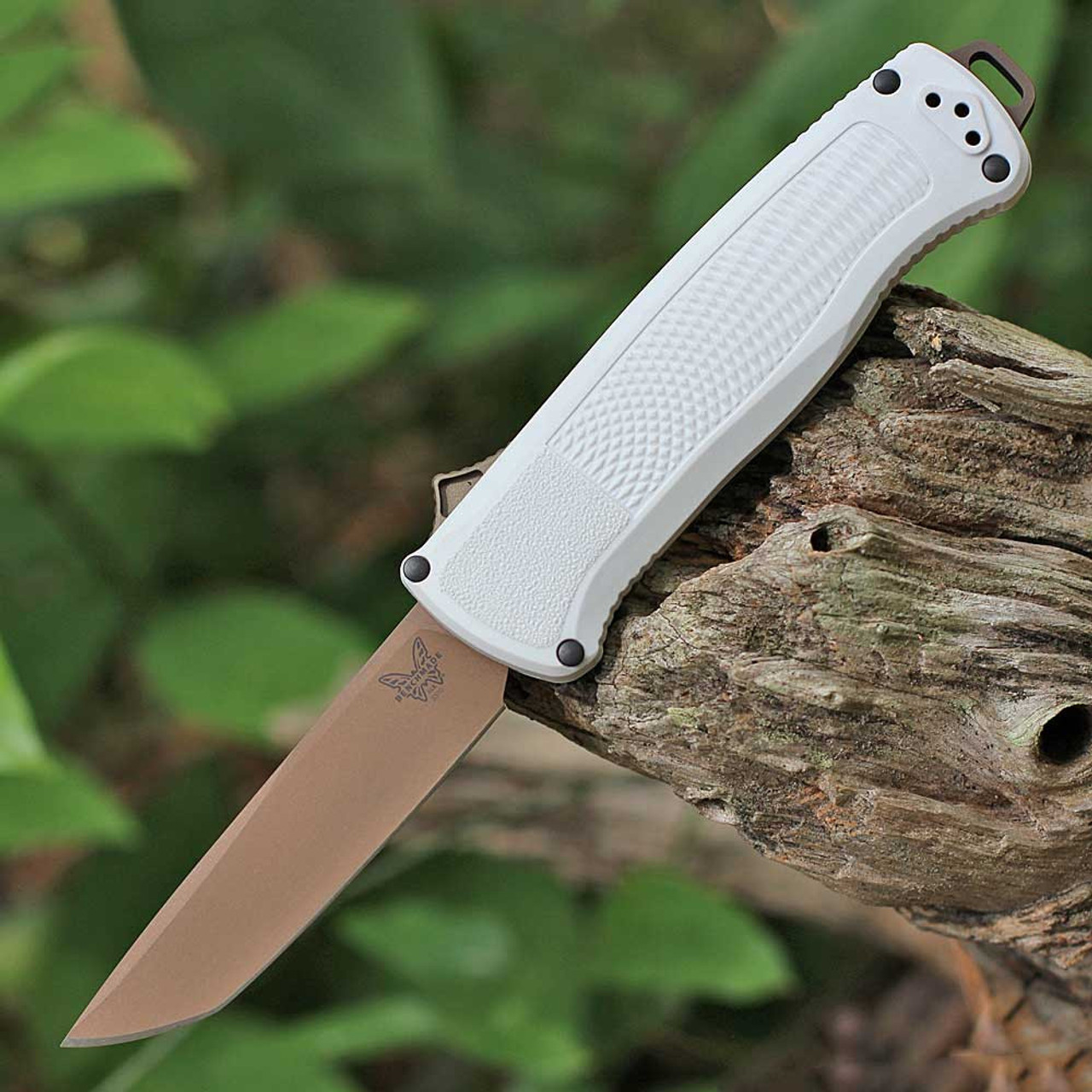 Benchmade Shootout Automatic OTF 5370FE-02 knife 3.51 inch CruWear FDE Tanto blade