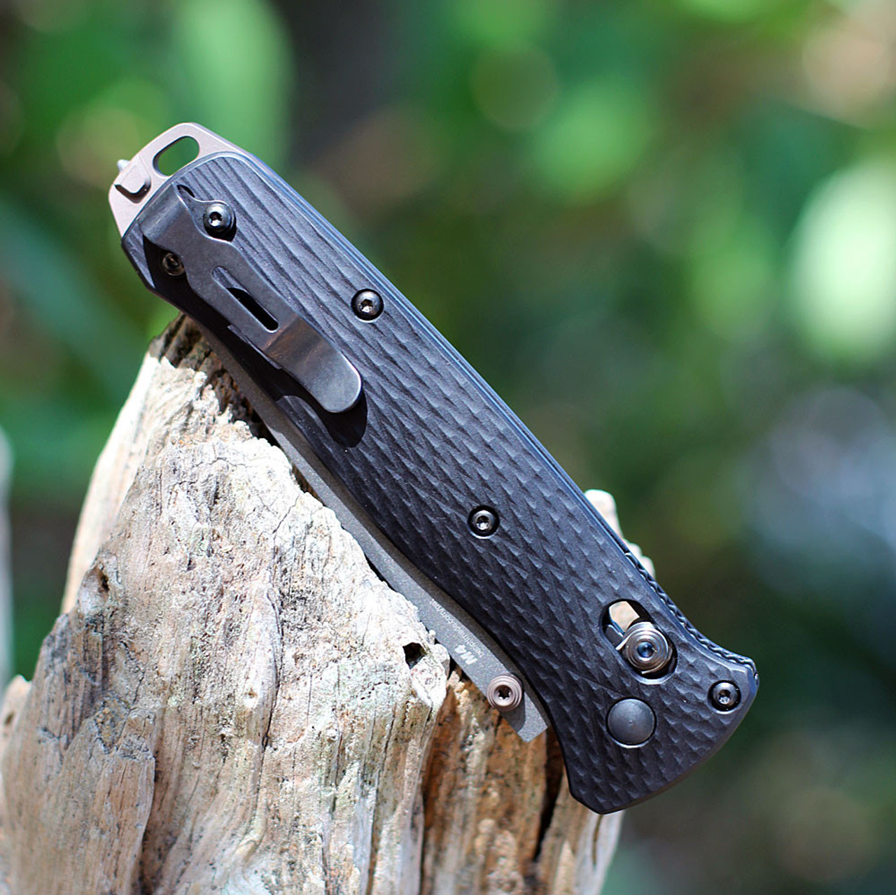 Benchmade Bailout Folding Knife (537GY-03)- 3.40" CPM-M4 Tungsten Gray Cerakote Tanto Plain Blade, Black Aluminum Handle