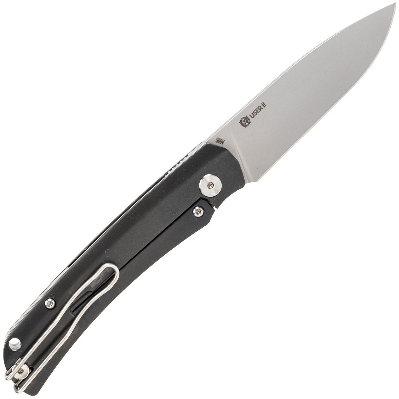 PMP User II Framelock Zirconium (PMP051) - 3.1in Satin CPM-S90V Drop Point Plain Blade, Zirconium Handle
