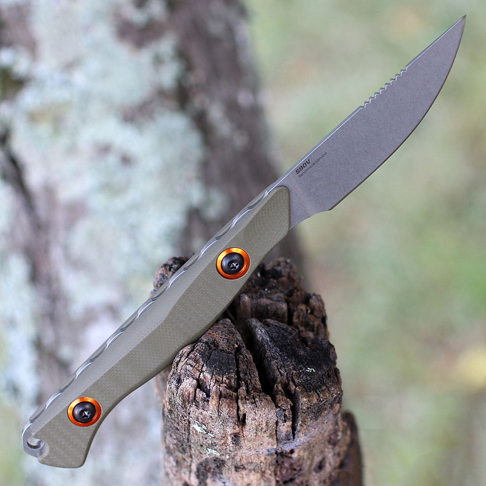 Benchmade Flyway Fixed Blade Knife (15700-01)- 2.70" CPM-S90V Satin Straight Back Plain Blade, OD Green G-10 Handle