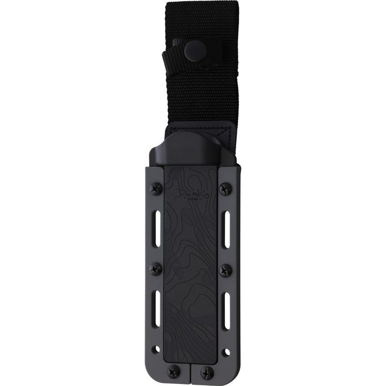 Demko Knives Fixed Blade (DEMAD22GBK) 5" Satin AUS10A Drop Point Plain Blade, Black Checkered Rubber Handle