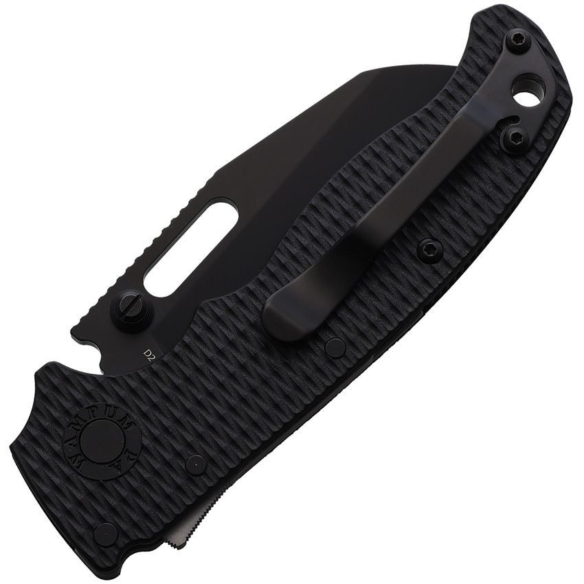 Demko AD20.5 Black Grivory Folding Knife Closed With Tip Up Clip View