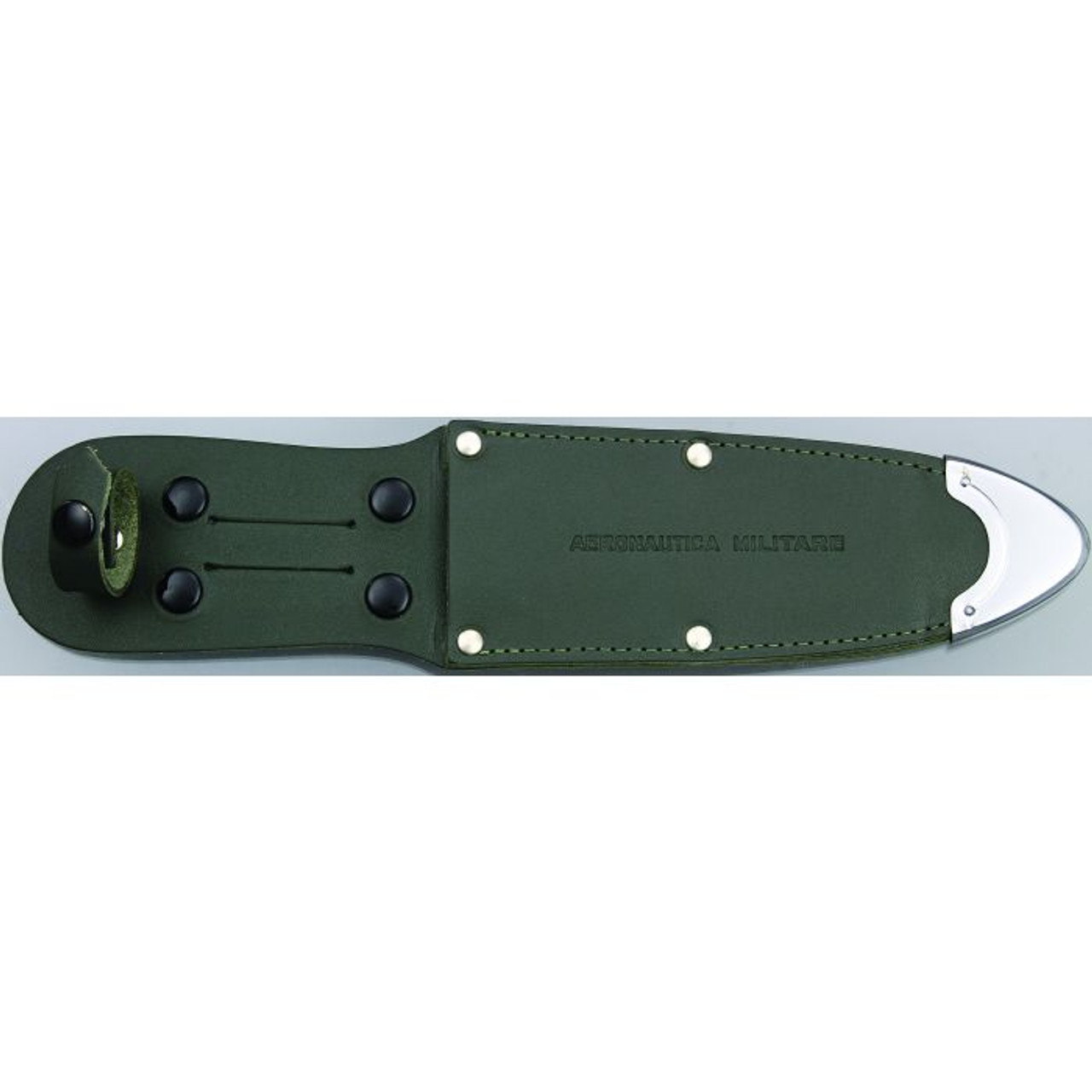 Maserin Aeronautica Fixed Blade Knife (620700)- 6.00" Satin 420 Clip Point Plain Blade, Brown Leather Handle