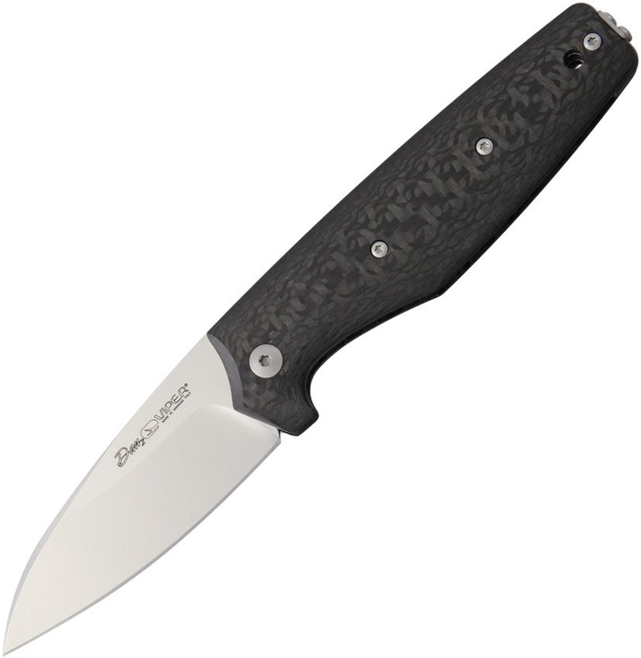 Viper Knives Dan 2 Slip Joint (V5930FC) 2.875" N690 Satin Wharncliffe Plain Blade, Carbon Fiber Handle