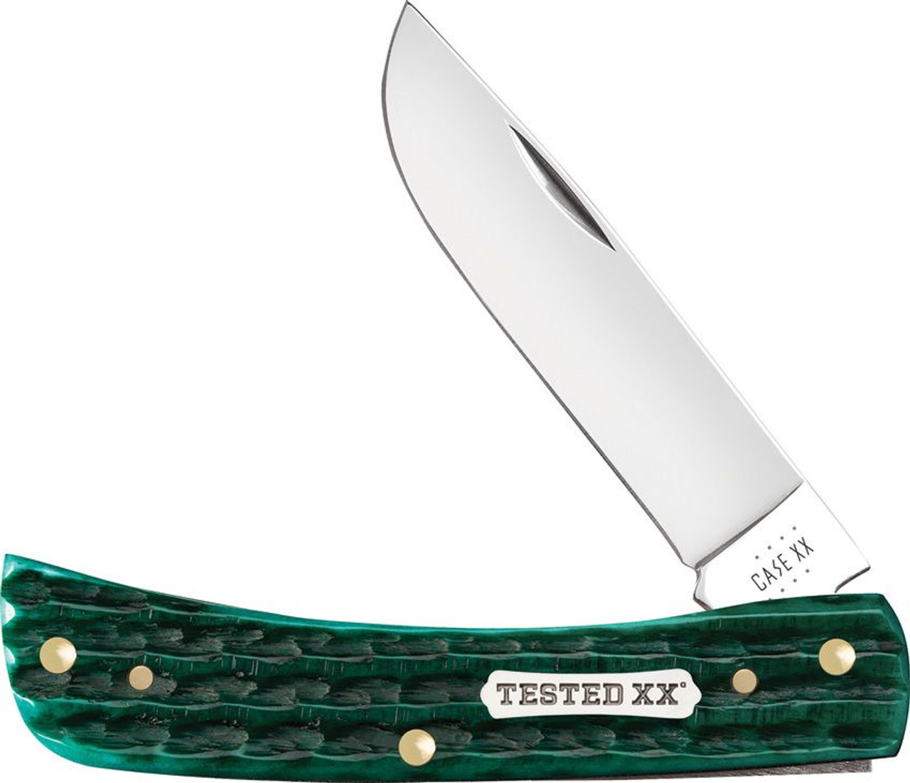 Case Sod Buster Jr 48941- KinFold Jigged Jade Bone (6137 SS ) DogBone Nickel Silver TESTED XX Shield