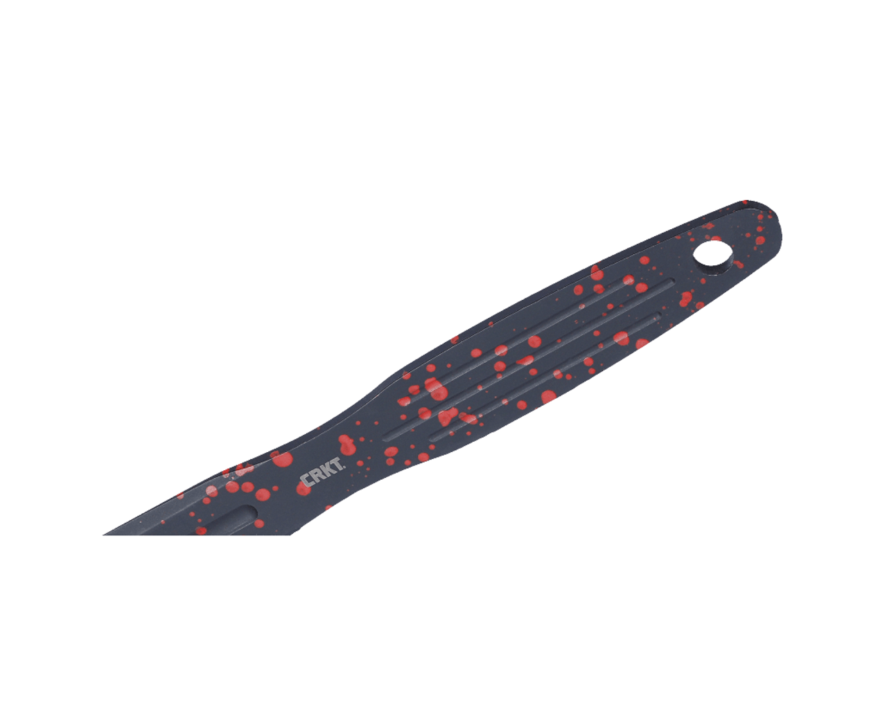 CRKT Onion Throwing Knives Set of 3 (K930RKP) 6.25" 1050 Carbon Steel Black Powder Coating with Red Paint Specs Unsharpened Spear Point Blade, 1050 Carbon Steel Black Powder Coating with Red Paint Specs Handle