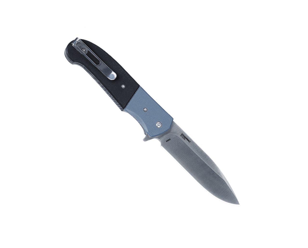 CRKT Ignitor (6880) 3.48" 8cr13MoV Satin Drop Point Plain Blade, Black and Blue G-10 Handle