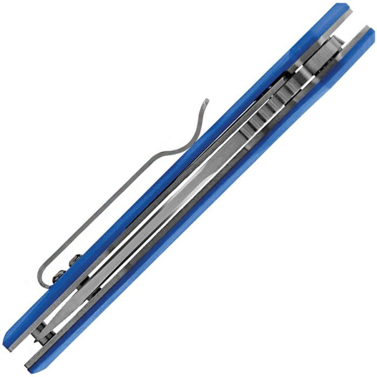 Maserin Sport Folding Knife (46003G10B)- 2.95" Satin 440C Wharncliffe Plain Blade, Blue G-10 Handle