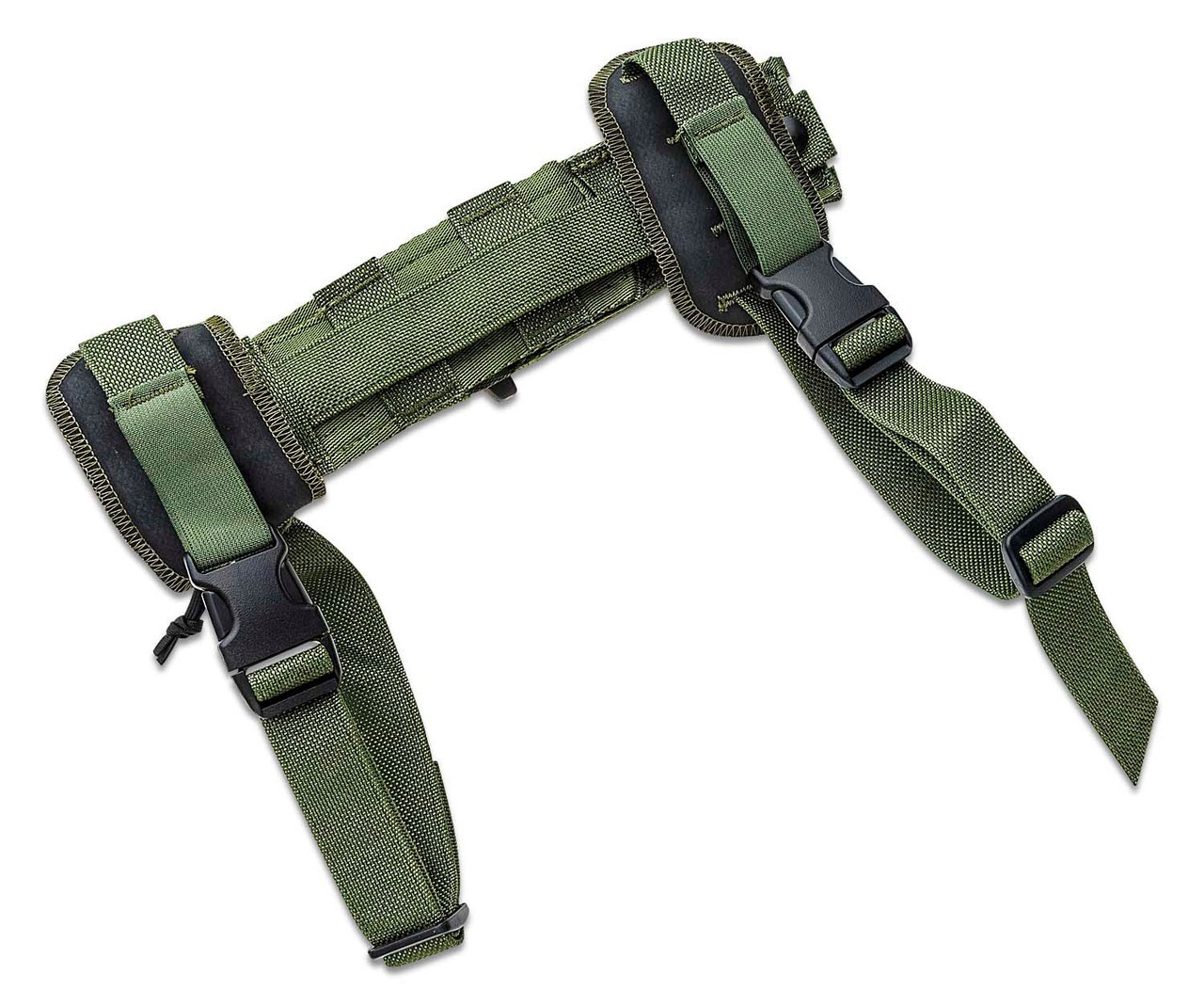 Ontario ASEK Survival Knife System (1400) 4.9" 1095 Black Clip Point Sawback Partially Serrated Blade, Black Rubber Handle, Glass Breaker Pommel