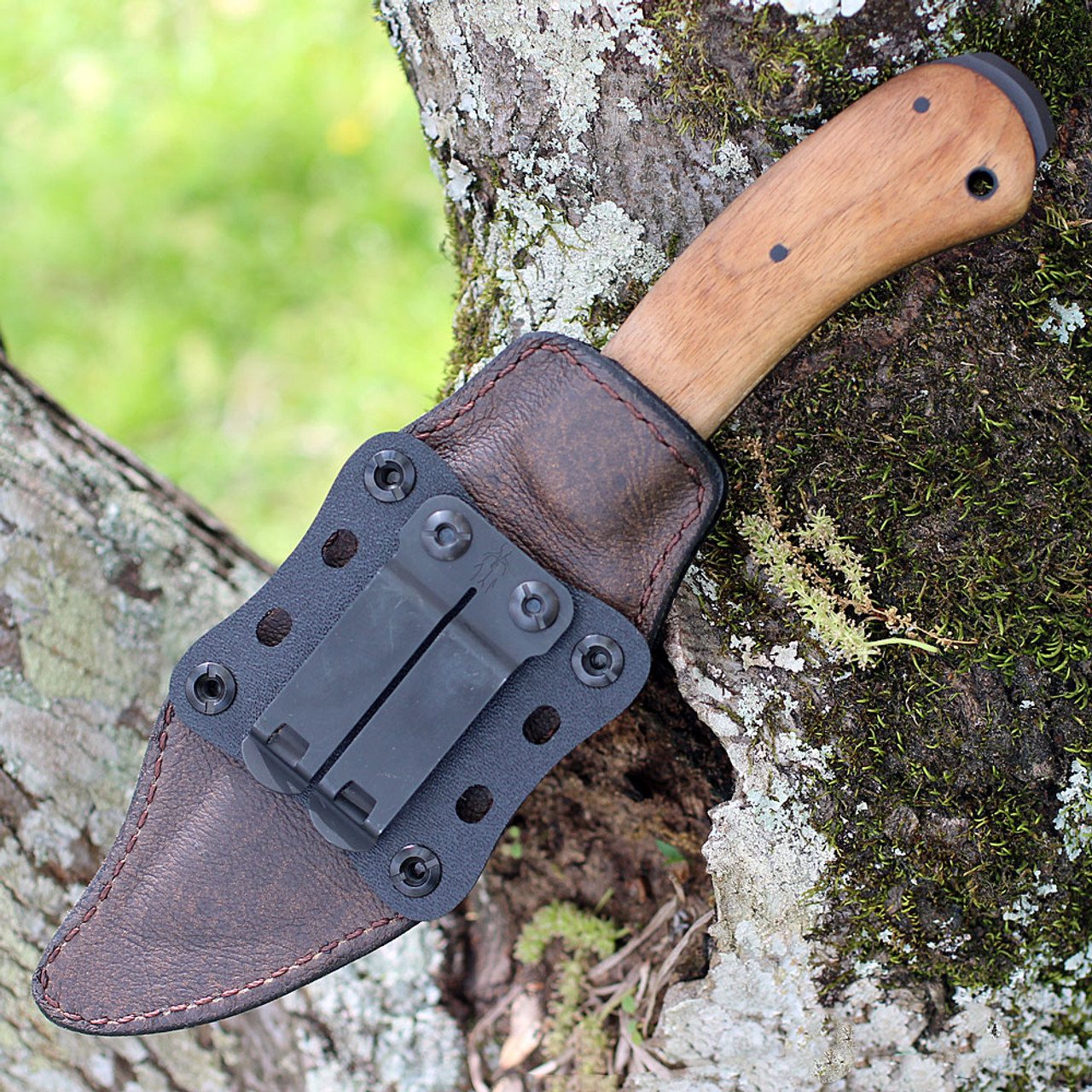 Winkler Crusher Belt Knife (WK032) 4.5" 80CrV2 Black-Oxide Coated Clip Point Plain Blade, Walnut Handle