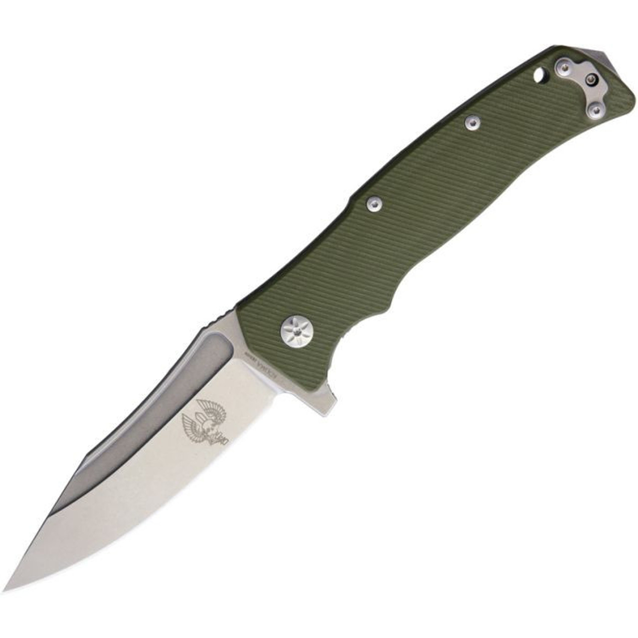 Maserin Reactor Folding Knife (681/G10V)- 4.13" Stonewashed D2 Clip Point Plain Blade, Green G-10 Handle