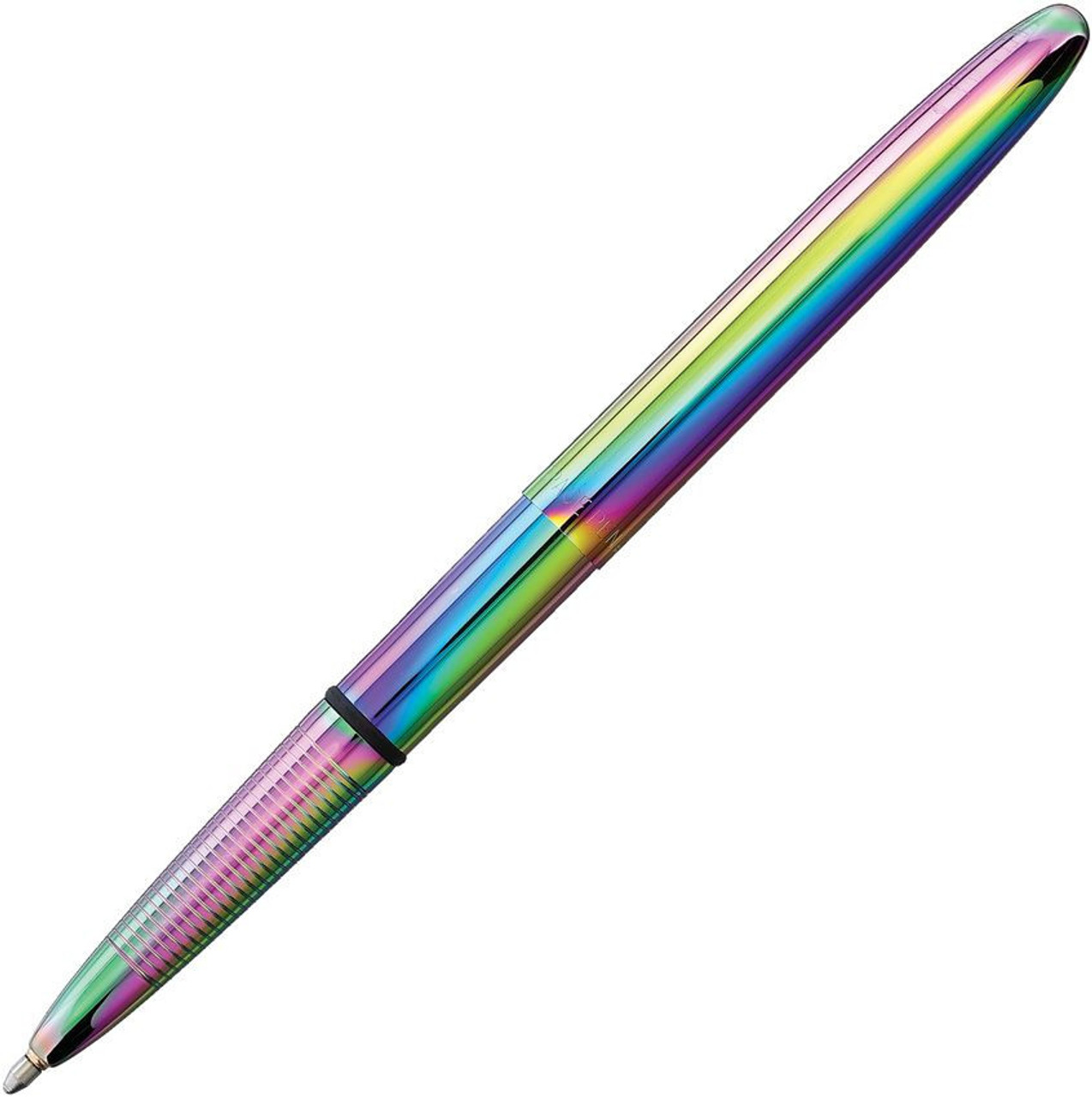 Fisher Space Pens Bullet (FP842449) 3.75" Supernova Rainbow Titanium Barrell, Supernova Rainbow Titanium Cap, PR4 Black Ink, Medium Point
