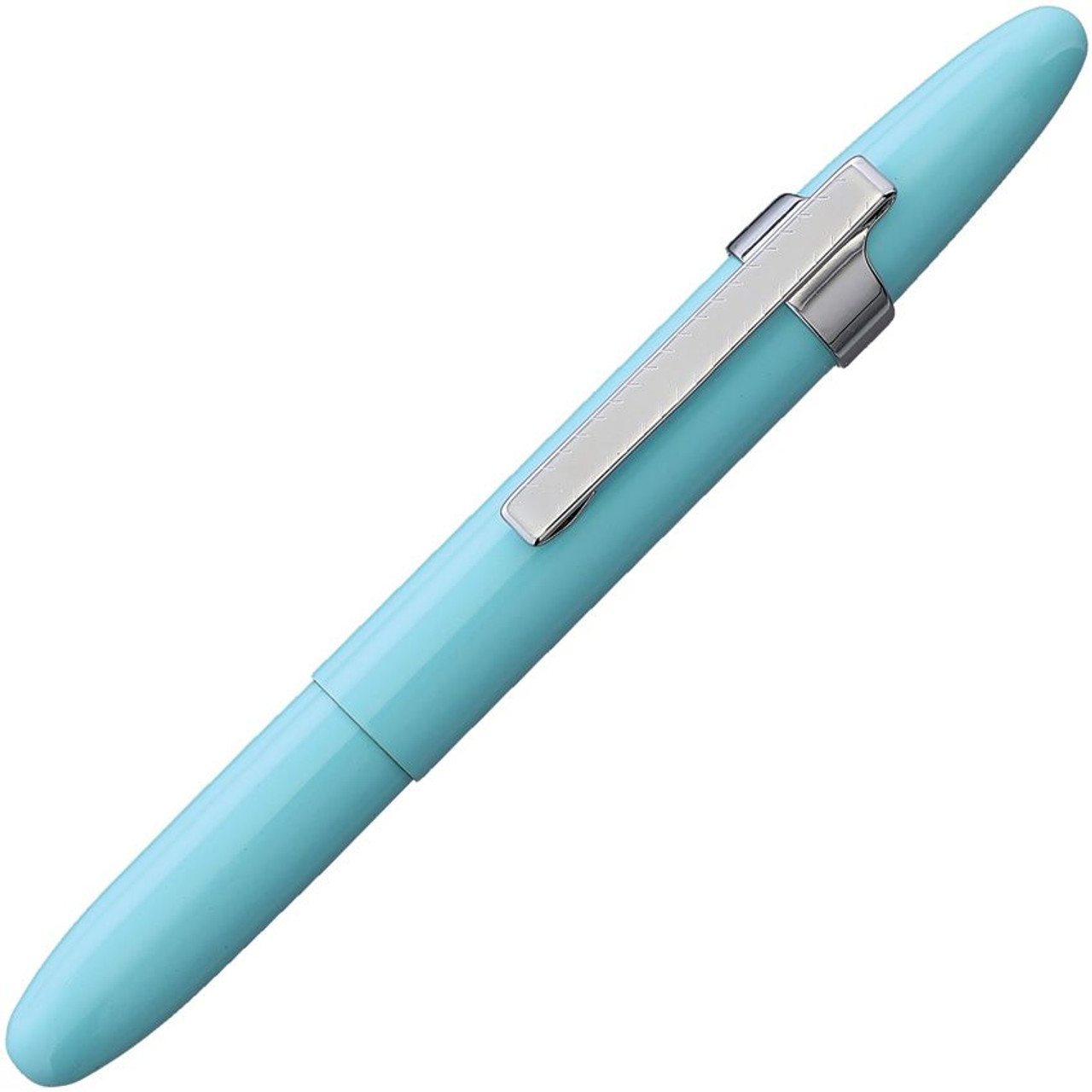 Fisher Space Pens Bullet (FP998542) 3.75" Powder Blue Barrell, Powder Blue Cap, Silver Clip, PR4 Black Ink, Medium Point