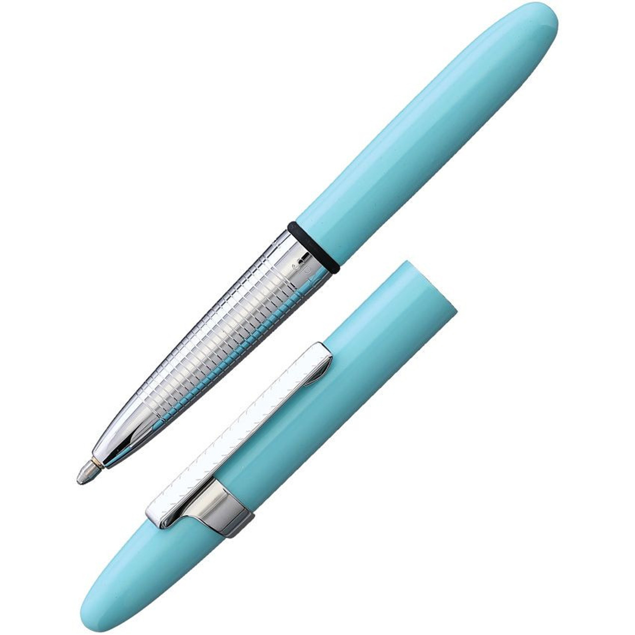 Fisher Space Pens Bullet (FP998542) 3.75" Powder Blue Barrell, Powder Blue Cap, Silver Clip, PR4 Black Ink, Medium Point