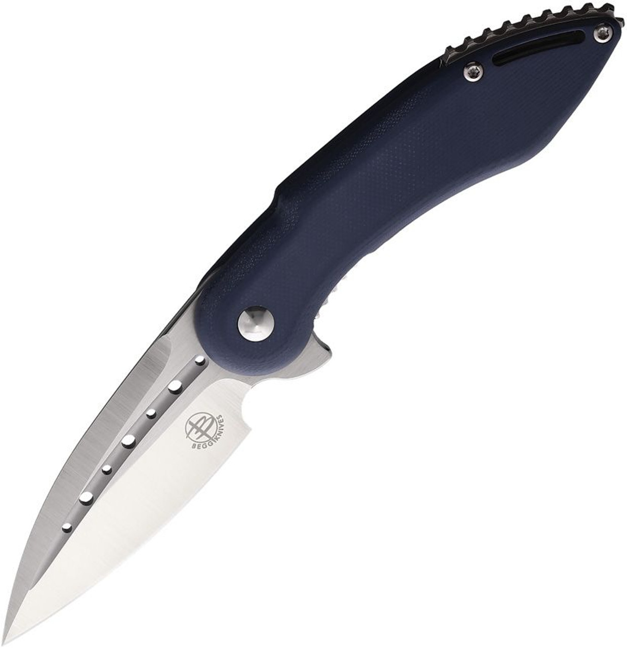Begg Knives Mini Glimpse (BG004) 3.0" Satin D2 Drop Point Plain Blade, Slate Gray Smooth G-10 Handle