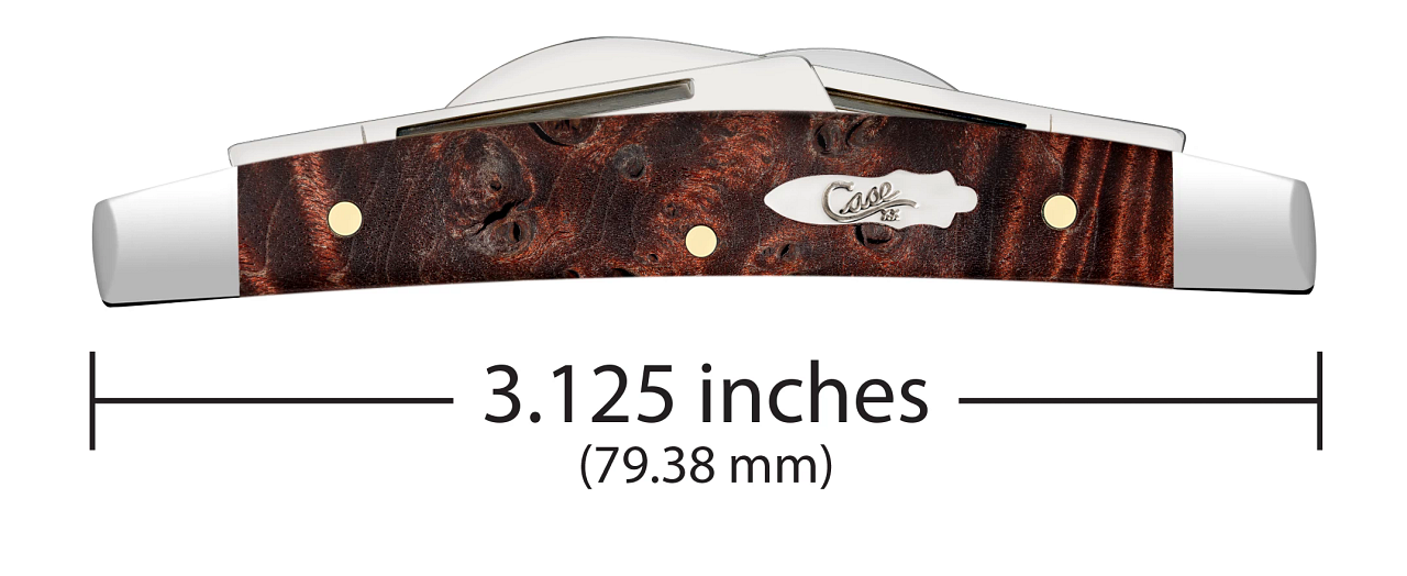 Case Small Congress 64069- Brown Maple Burl Wood Handle (7468 SS)